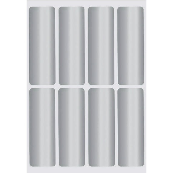 Royal Green 3x1 Labels Sticker Color Code Metallic Silver Stickers - 40 Pack
