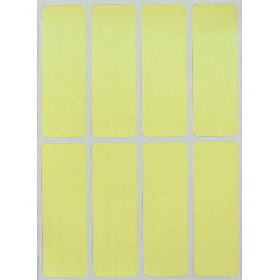 Royal Green 3x1 inch (75mm x 25mm) Labels Stickers Rectangular Pastel Yellow Color Sticker - 120 Pack