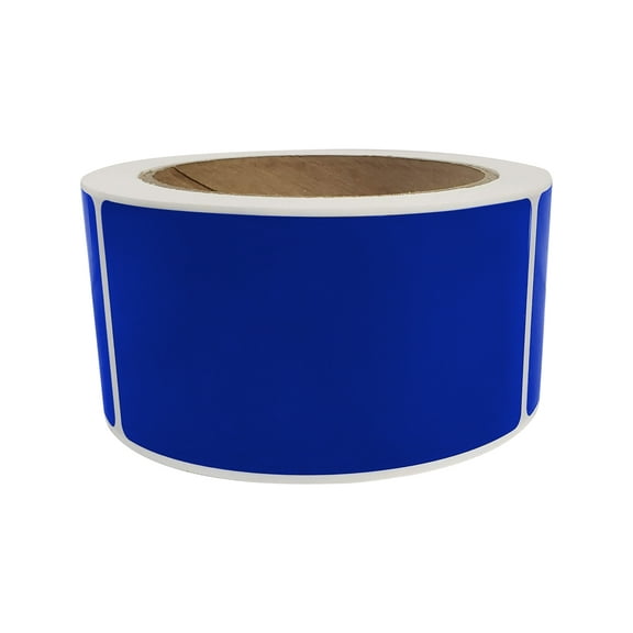 Royal Green 4x2 Labels Blue Stickers Roll (100mm x 51mm) Rectangular Permanent Adhesive Labels - 250 Pack