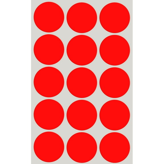 Royal Green Adhesive Dot Stickers Organizing Labels for Home,School and Office Suplies, Arts, and Crafts 30mm (1.25 inch), 25 Sheets, Neon Red - 375 Pack