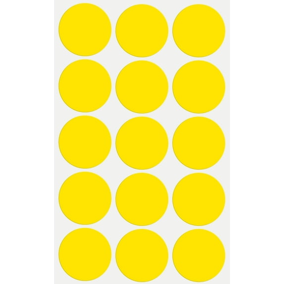 Royal Green Adhesive Dot Stickers Organizing Labels for Home,School and Office Suplies, Arts, and Crafts 30mm (1.25 inch), 25 Sheets, Yellow - 375 Pack