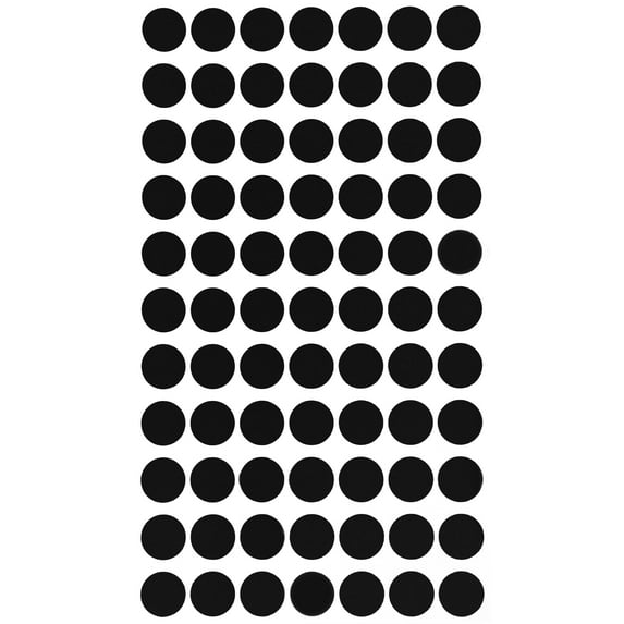 Royal Green Black Labels Removable Great for Color Coding 15mm (Approx 5/8 inch 19/32) - 1540 Pack