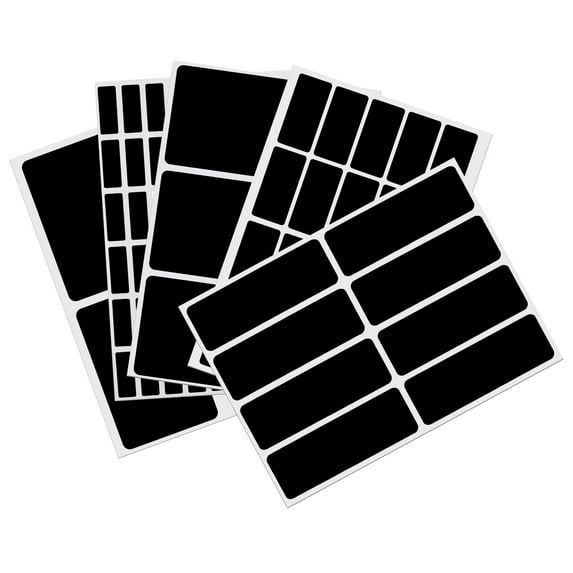 Royal Green Blank Labels for All Purpose Assorted Sizes Rectangular Black Stickers - 356 Pack