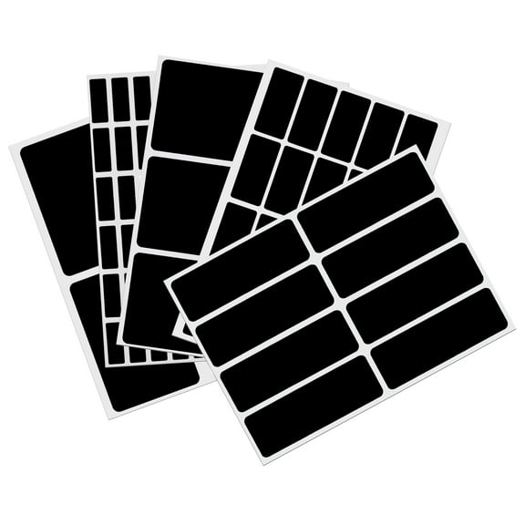 Royal Green Blank Labels for All Purpose Assorted Sizes Rectangular Black Stickers - 356 Pack