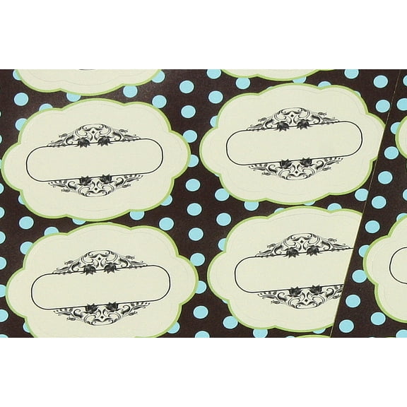 Royal Green Blank Labels with Decorative Border - 30 Pack