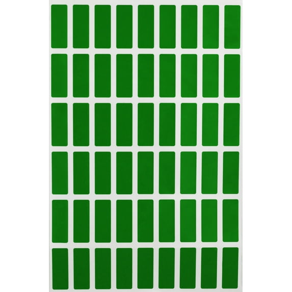 Royal Green Blank Self Adhesive Labels (25mm x 10mm) Rectangular Green Sticker 1 inch x 3/8 inch -2700 Pack