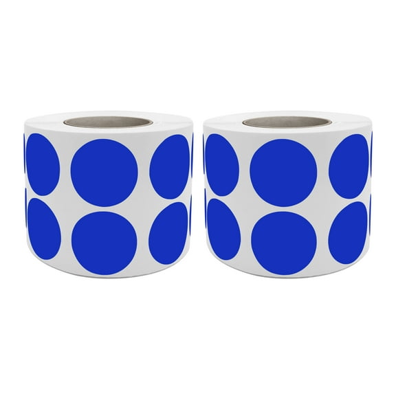 Royal Green Blue Color Coding Round Stickers 3/4 Inch (19MM) 2100 Pack on 2 Rolls