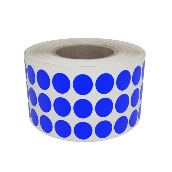 Royal Green Blue Colored dot Stickers 1/4 Inch (8mm) Color Coding Label on roll 0.25 in - 2000 Pack