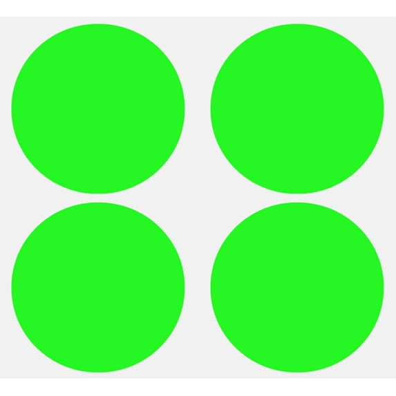 Royal Green Bright Colored Round 3 Inch Sticker (75MM) Neon Green Rounds for Multi-Purpose Use 100 Pack