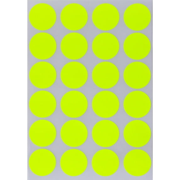 Royal Green Bright Colored Stickers 1 inch - Round Sticker Labels 25 mm in Neon Green - 600 Pack