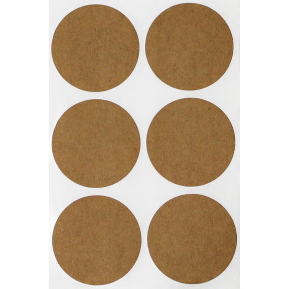 Royal Green Brown Kraft Paper dot Stickers Labels 50mm 2" inch - Permanent Adhesive - 180 Pack