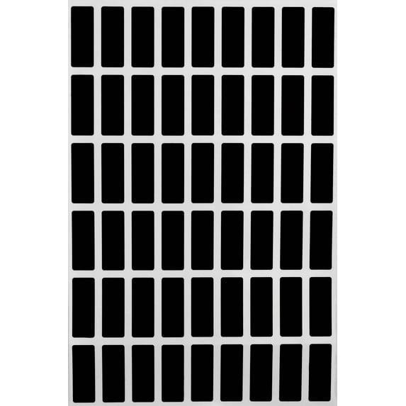 Royal Green Cable Tags Stickers 1 inch x 3/8 inch - Black Rectangle Stickers Sheets (25mm x 10mm) - 1350 Pack