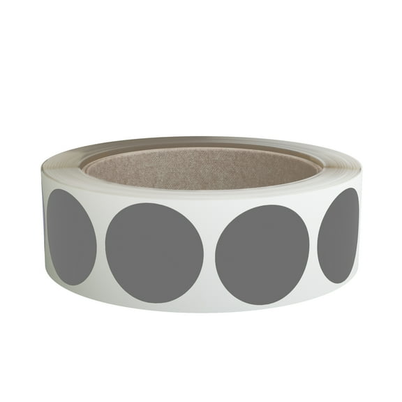Royal Green Circle Labels Roll 1.25 inch Grey Dot Stickers 30mm - 1000 Pack