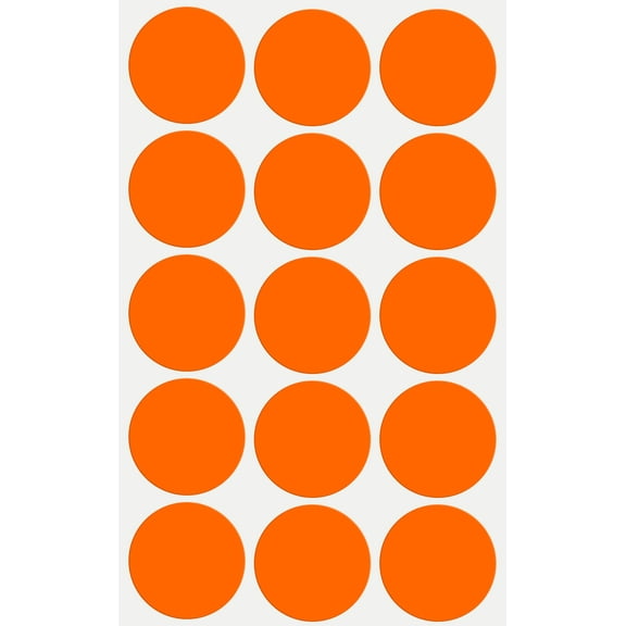 Royal Green Circle Round Dots Sticker Labels in Orange 30 mm (1.25 inch) - 75 Pack