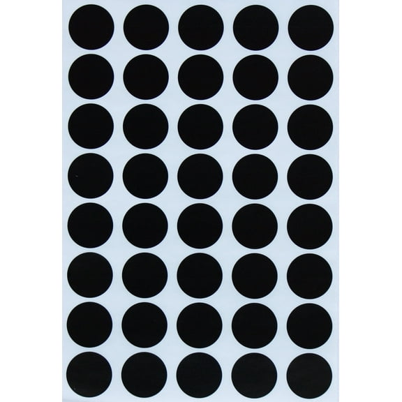 Royal Green Circle Stickers Color Dots Labels 19mm 3/4 inch - Black - 280 Pack