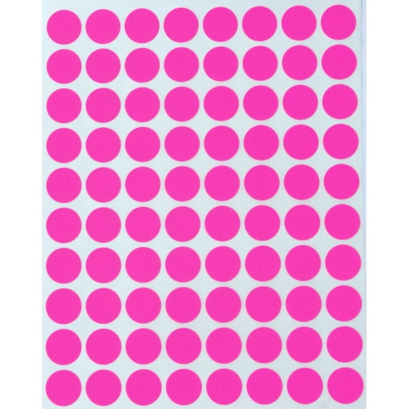 Royal Green Color Code Labels 0.5 inch (13mm) Neon Pink Sticker Dots - 8000 Pack