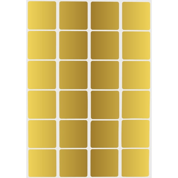 Royal Green Color Code Labels 1" X 1" inch Square in Metallic Gold 25m x 25mm - 2400 Pack