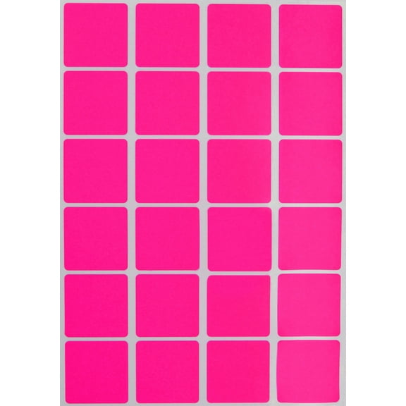 Royal Green Color Code Labels 1" X 1" inch Square in Neon Pink 25m x 25mm - 2400 Pack