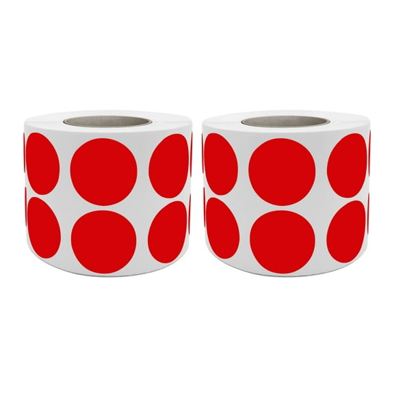 Royal Green Color-Coding Dot Stickers 3/4" Plain Sticker Roll Labels in Red (19MM) 2100 Labels on 2 Rolls