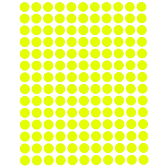 Royal Green Color Coding Labels 0.375 inch Round Sticky Label 3/8 Small Dot Stickers for Labeling 10mm, 7000-Pack (Neon Yellow)