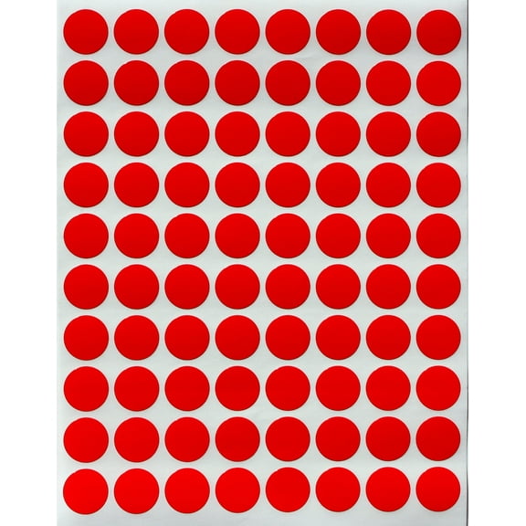 Royal Green Color-Coding Labels 1/2" Red Dot Stickers 0.5 inch Self-Adhesive Round Labels for Organization, Inventory, Office, Classroom & Crafts - 1200 Pack