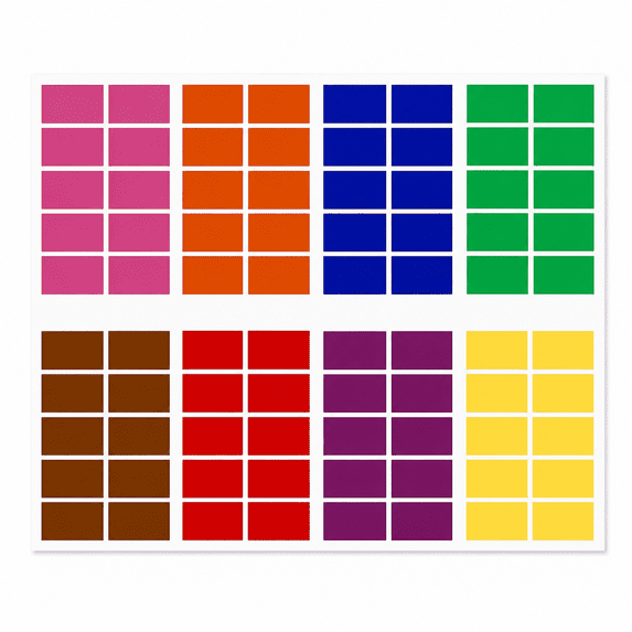 Royal Green Color Coding Labels 2x1.2 inch Rectangular Stickers in 8 Assorted Colors ( 50mm x 31mm) - 320 Pack