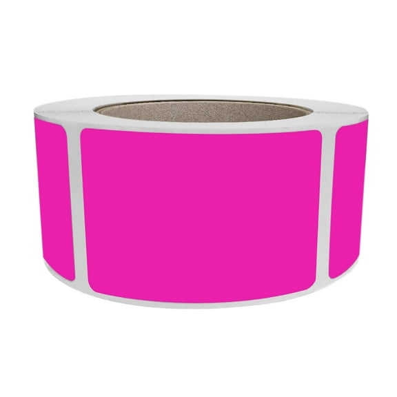 Royal Green Color-Coding Labels 3x2 inch (76mm x 51mm) Rectangle Neon Pink Sticker Roll - 500 Pack
