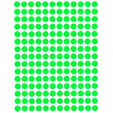 Royal Green Color Coding Labels ¼” 8mm 5/16 Small Dot Stickers in Neon Green - 9000 Pack