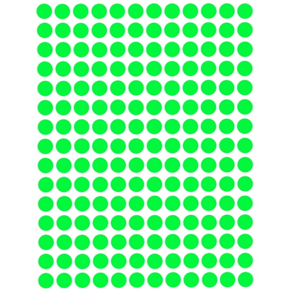 Royal Green Color Coding Labels ¼” 8mm 5/16 Small Dot Stickers in Neon Green - 9000 Pack