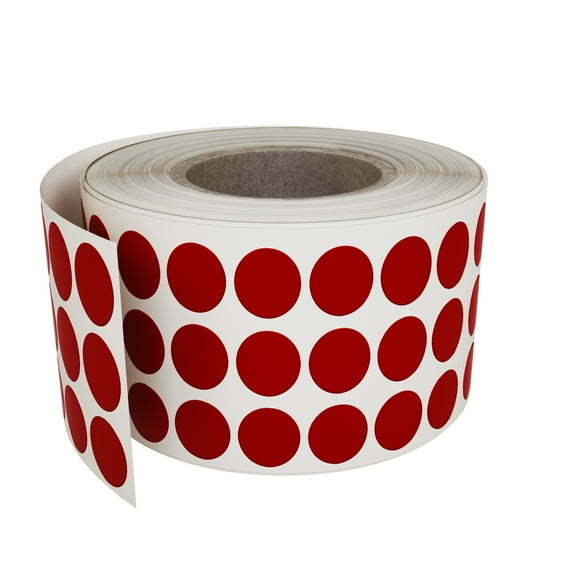 Royal Green Color-Coding Labels 8mm Small Dot Sticker Roll in Red Velvet 1/4 inch - 2000 Pack