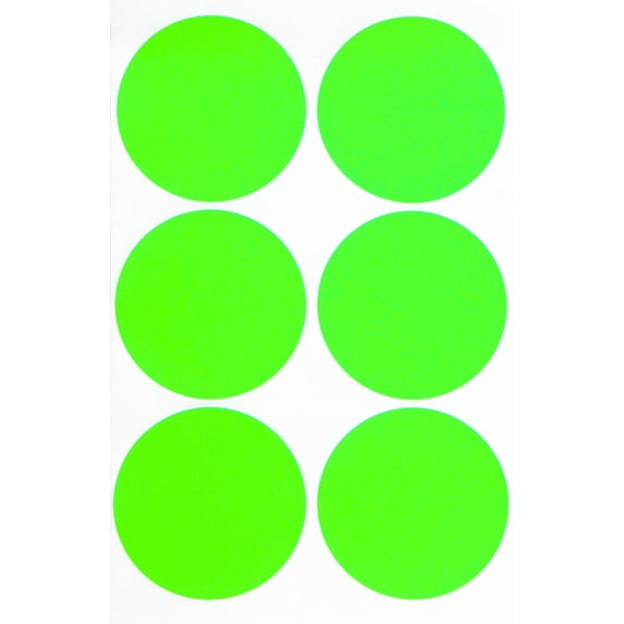 Royal Green Color Coding Labels Dots in Neon Green (2" inch) 50mm - 300 Pack