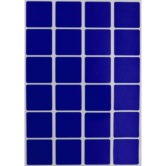 Royal Green Color Coding Labels Square Stickers 1 inch x 1 inch in Blue - 360 Pack