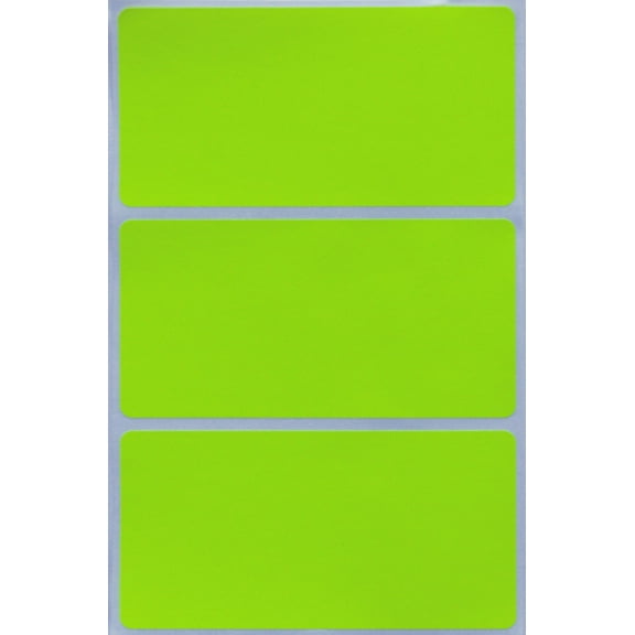Royal Green Color Coding Labels for Organizing and Moving 4" x 2" Stickers to Write in Neon Yellow, 45 Pack