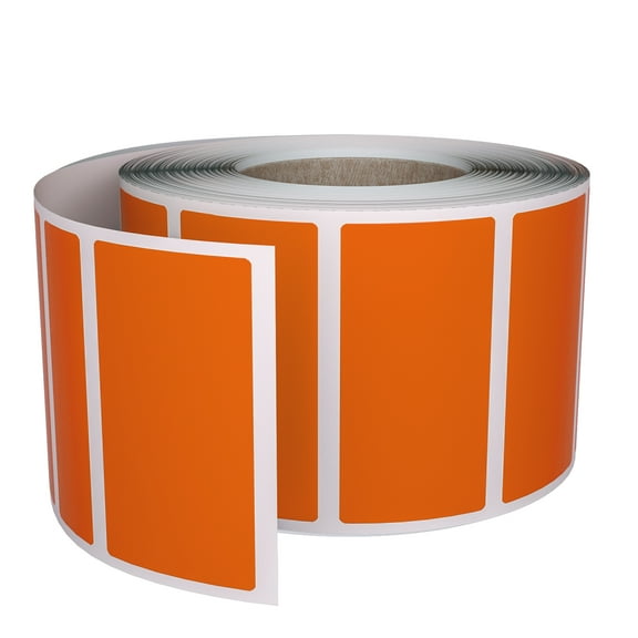 Royal Green Color Coding Sticker Roll Write On Labels 1.57" x 0.75" in Orange, 500 Pack
