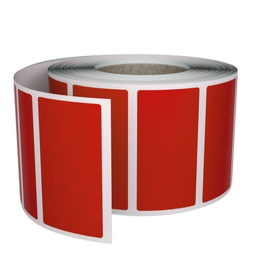 Royal Green Color Coding Sticker Roll Write On Labels 1.57" x 0.75" in Red, 500 Pack