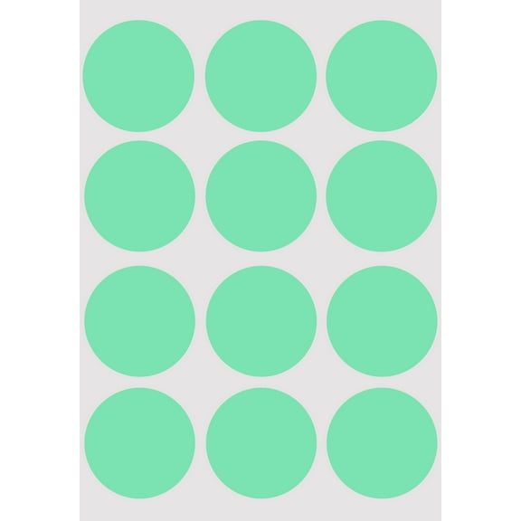 Royal Green Color Coding Stickers for Labeling  1.5 inch (38mm) Envelope Seals and Party Favor Seals in Pastel Green - 60 Pack