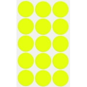 Royal Green Color Coding dot Labels Sticker Round 1.25" inch in Neon Yellow - 75 Pack