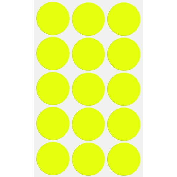Royal Green Color Coding dot Labels Sticker Round 1.25" inch in Neon Yellow - 75 Pack
