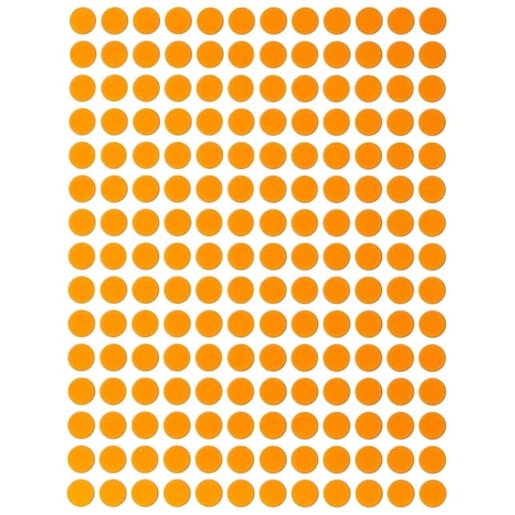 Royal Green Color Labels ¼” inch 8mm 5/16 Dot Stickers Neon Orange - 900 Pack
