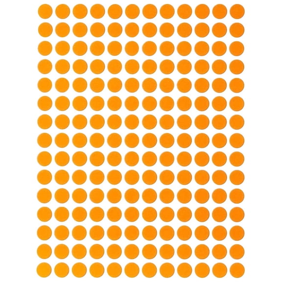 Royal Green Color Labels ¼” inch 8mm 5/16 Dot Stickers Neon Orange - 900 Pack