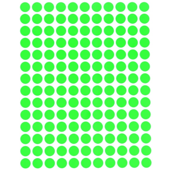 Royal Green Colored Code Labels 0.375 inch Round Dot Sticker 3/8  Circle Stickers for Labeling, Calendars, Planners 10mm, 14000-Pack (Neon Green)