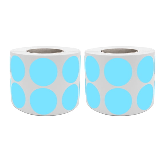 Royal Green Colored Dot Stickers 3/4" Round Light Blue Labels (19MM) 2100 Labels on 2 Rolls