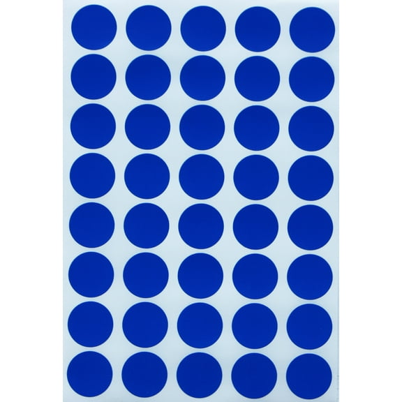 Royal Green Colored Label Dots 3/4 inch Round Stickers in Blue 19mm - 1000 Pack