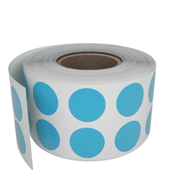 Royal Green Colored Labeling Stickers 1/2 inch Self Adhesive Label Roll in Light Blue 13mm - 1080 Pack