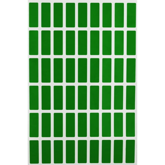 Royal Green Colored Labels Rectangle Stickers 25mmx10mm (1 inch x 3/8 inch) Green - 270 Pack