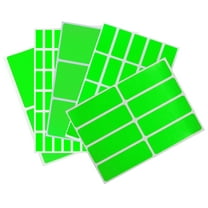 Royal Green Colored Labels for Packaging in Rectangular Neon Green Sticker in Assorted Sizes - 356 Pack