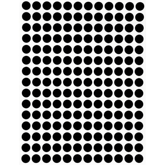 Royal Green Colored Labels ¼” inch 8mm 5/16 Dot Stickers in Black - 2700 Pack