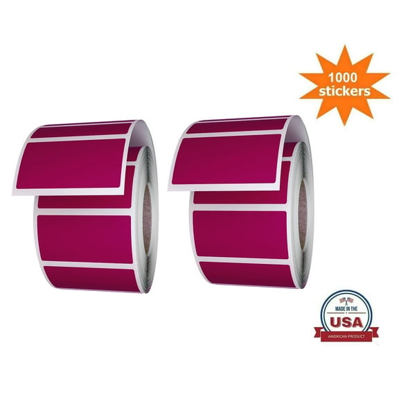 Royal Green Colored Rectangular Stickers Purple Small Label Rolls (40mm x 19mm) 1.57 inch x 0.75 inch - 1000 Pack