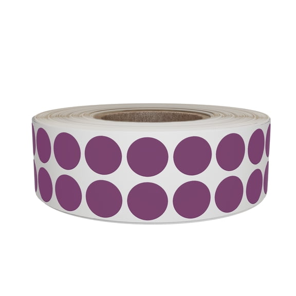 Royal Green Colored Sticker Dots  in Purple 17mm  (11/16 inch - 1220 pack