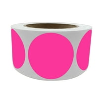 Royal Green Colored dot Stickers 2 inch - Label roll in Neon Pink - 600 Pack
